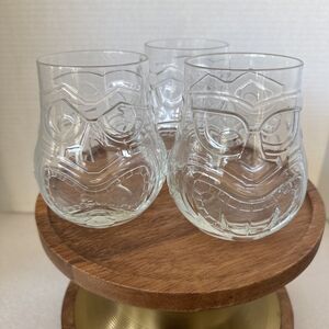 Set of 3 Tiki Split By Libbey 15.75 Ounce Two-Faced Clear Glasses